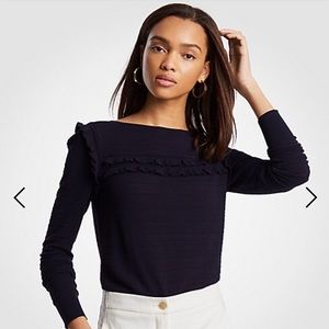 Ann Taylor NWT. Ruffle Stitch Sweater. Sz. Large
